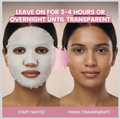 Bio-Collagen Real Deep Mask, Hydrating Overnight Mask,Korean Skin Care, Pack of 4